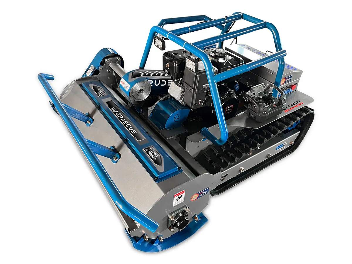 Graecus | RSC120 PRO | Hybrid Hammer V-Twin Loncin Τηλεκατευθυνόμενος καταστροφέας 120εκ χόρτων και κλαδιών με σφυριά