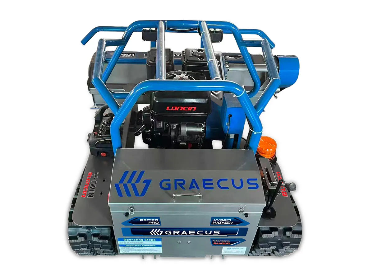 Graecus | RSC120 PRO | Hybrid Hammer V-Twin Loncin Τηλεκατευθυνόμενος καταστροφέας 120εκ χόρτων και κλαδιών με σφυριά