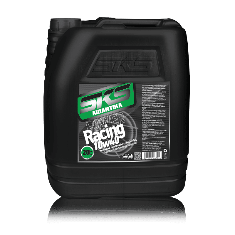 Συνθετικό λάδι κινητήρα υψηλής απόδοσης | SKS | POWER RACING SAE 10W/40 20Lt