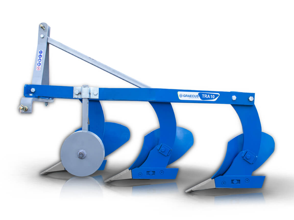 TRA10 | Graecus | Άροτρο-Αλέτρι 3υνο 10″ τρακτέρ με ρόδα Φ280 