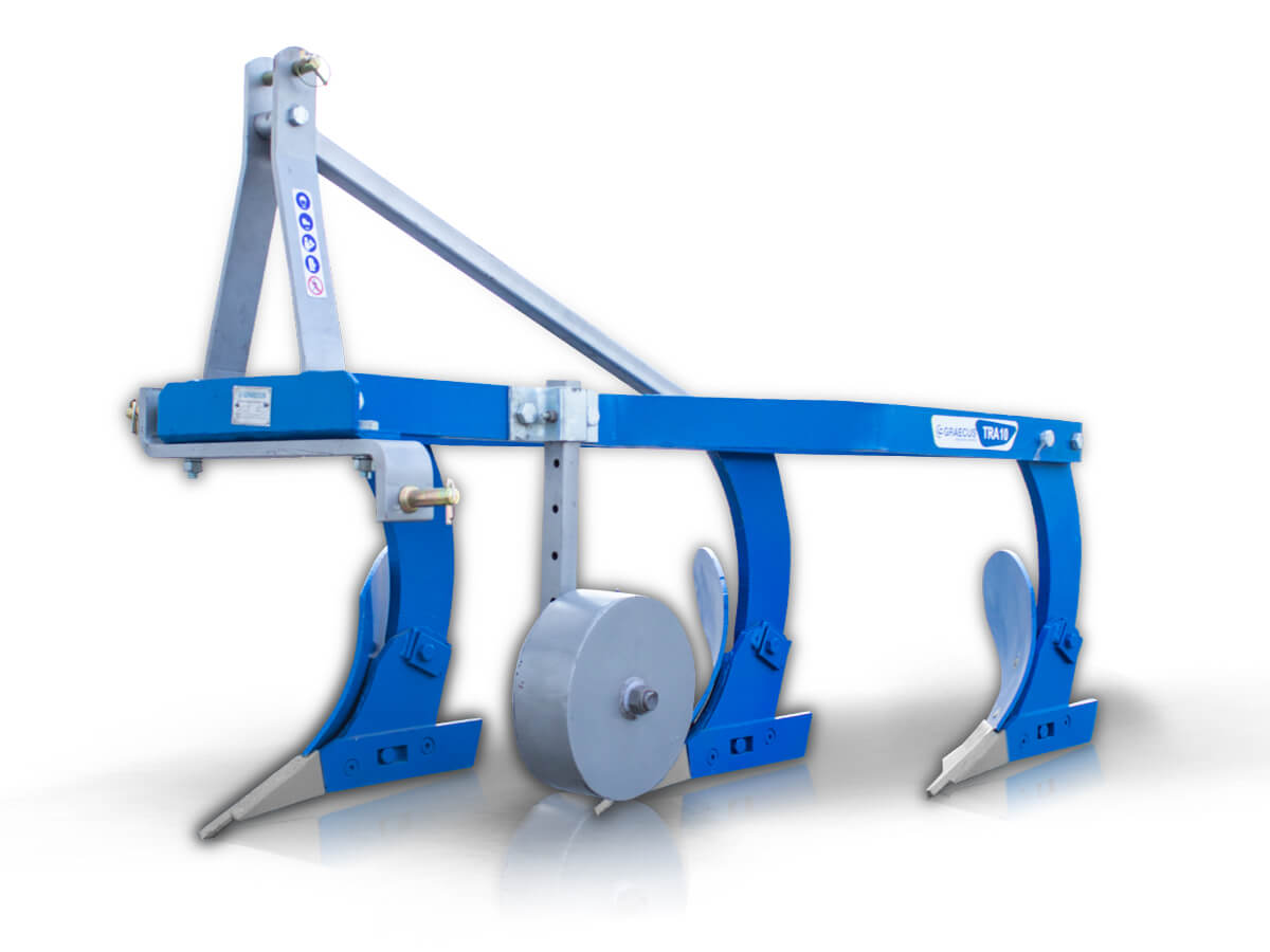 TRA10 | Graecus | Άροτρο-Αλέτρι 3υνο 10″ τρακτέρ με ρόδα Φ280 