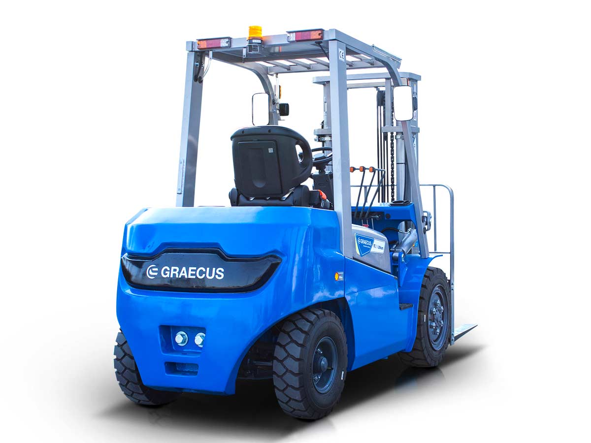 FE25-Lithium PRO | Graecus | Κλάρκ 2.5Τ ηλεκτρικό με μπαταρία λιθίου | Triplex 4500mm | Υδραυλική πλάγια μετατόπιση | Πιρούνια 1220mm 