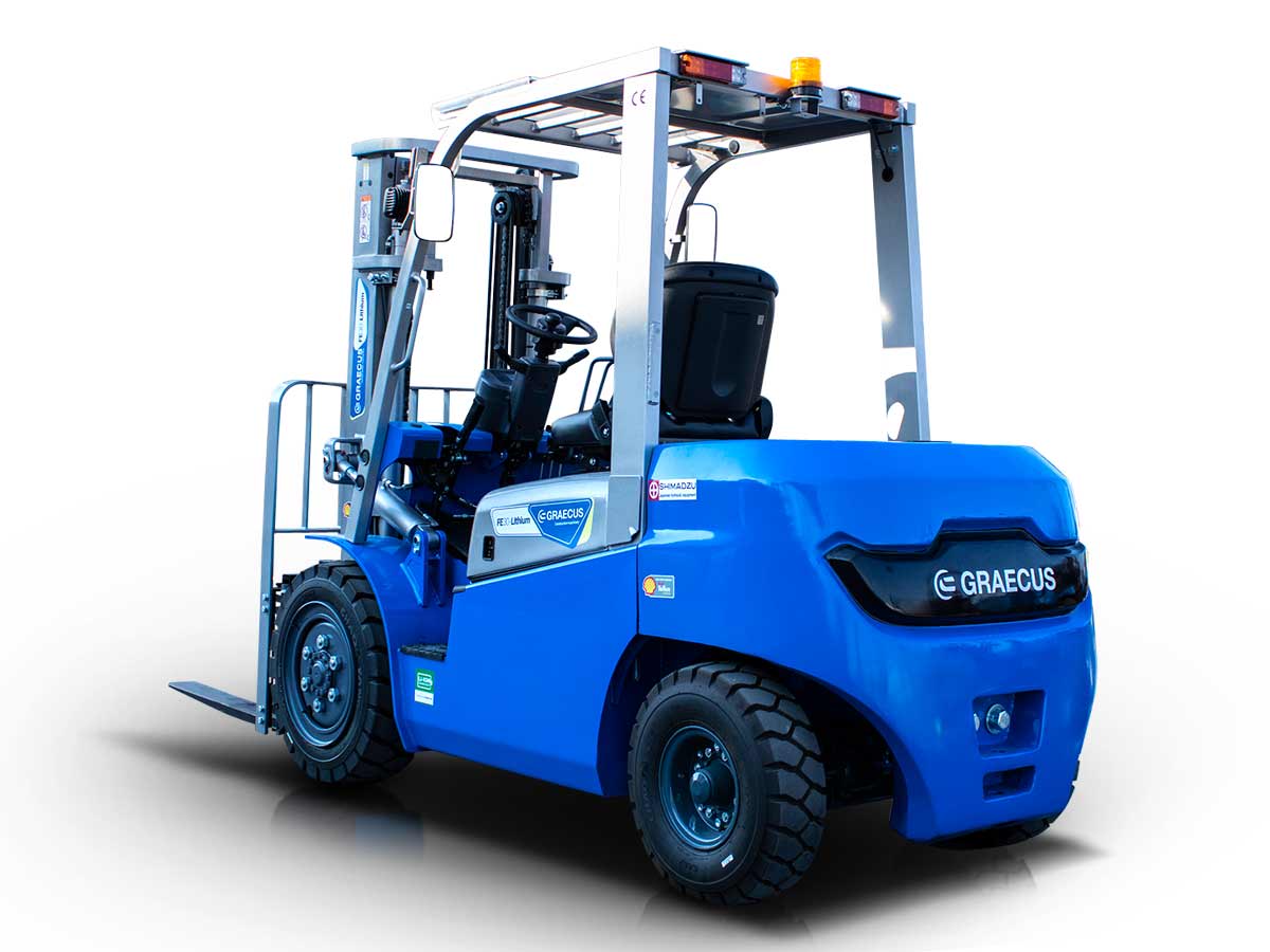 FE25-Lithium PRO | Graecus | Κλάρκ 2.5Τ ηλεκτρικό με μπαταρία λιθίου | Triplex 4500mm | Υδραυλική πλάγια μετατόπιση | Πιρούνια 1220mm 