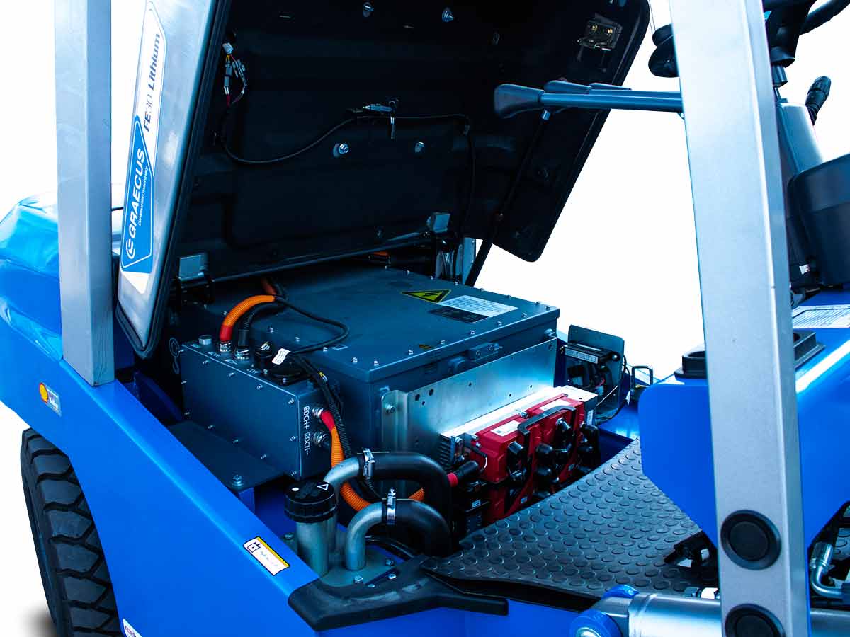 FE25-Lithium PRO | Graecus | Κλάρκ 2.5Τ ηλεκτρικό με μπαταρία λιθίου | Triplex 4500mm | Υδραυλική πλάγια μετατόπιση | Πιρούνια 1220mm 