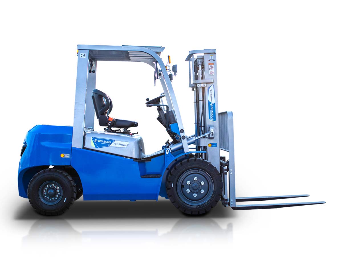 FE35-Lithium PRO Custom | Graecus | Κλάρκ 3.5Τ ηλεκτρικό με μπαταρία λιθίου | Triplex 4800mm | Υδραυλική πλάγια μετατόπιση | Πιρούνια 1370mm 