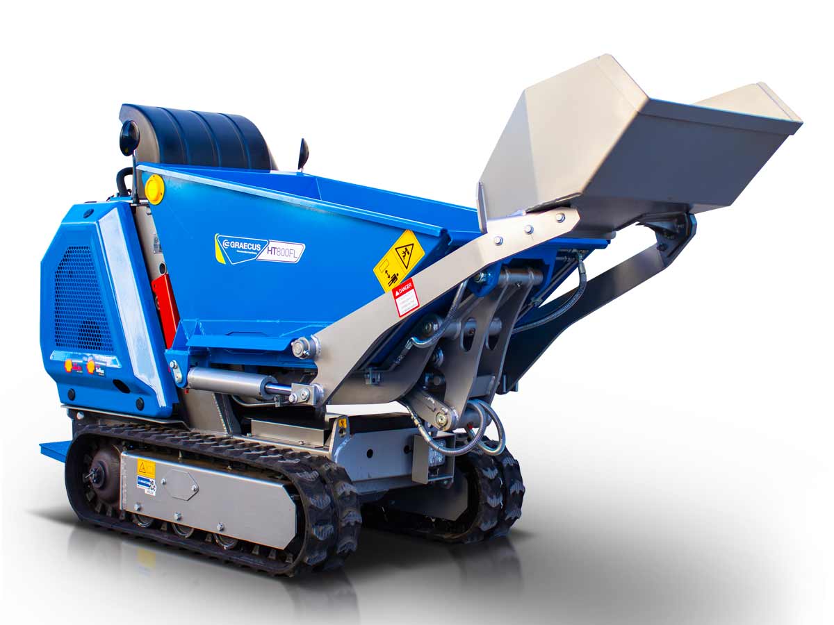 HT800FL | Graecus | Ντάμπερ Diesel, υδροστατικό με φορτωτή και υψηλή ανατροπή 800kg 