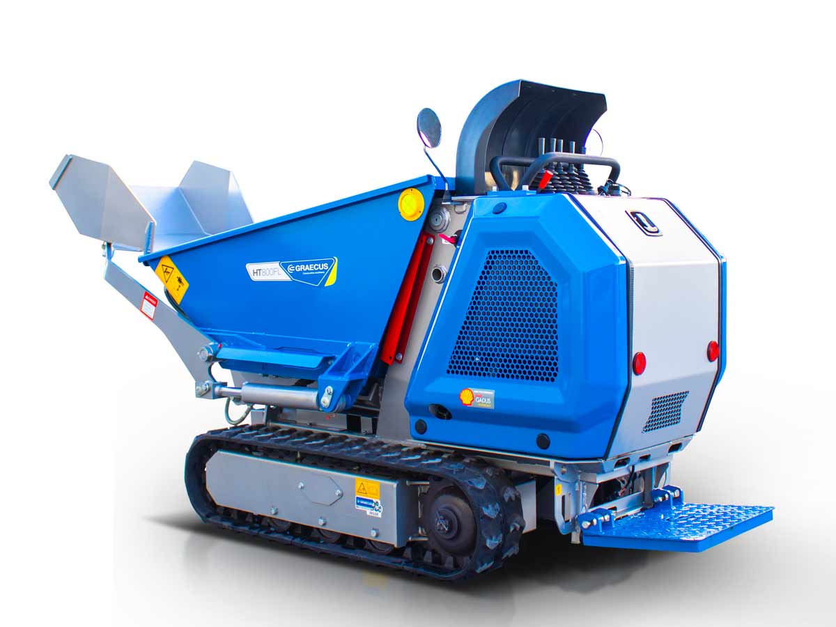 HT800FL-PRO | Graecus | Ντάμπερ Diesel Kubota, υδροστατικό με φορτωτή και υψηλή ανατροπή 800kg 