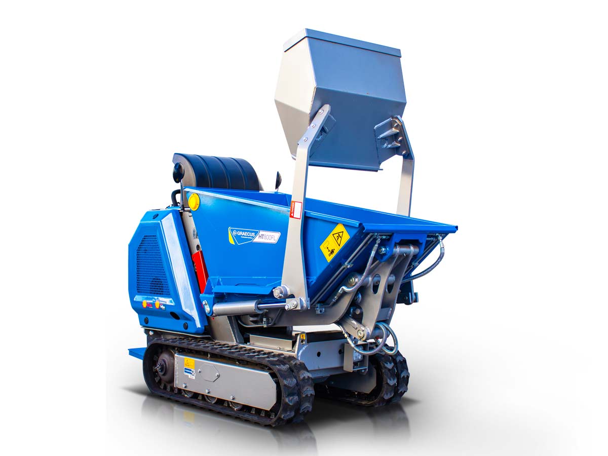 HT800FL-PRO | Graecus | Ντάμπερ Diesel Kubota, υδροστατικό με φορτωτή και υψηλή ανατροπή 800kg 