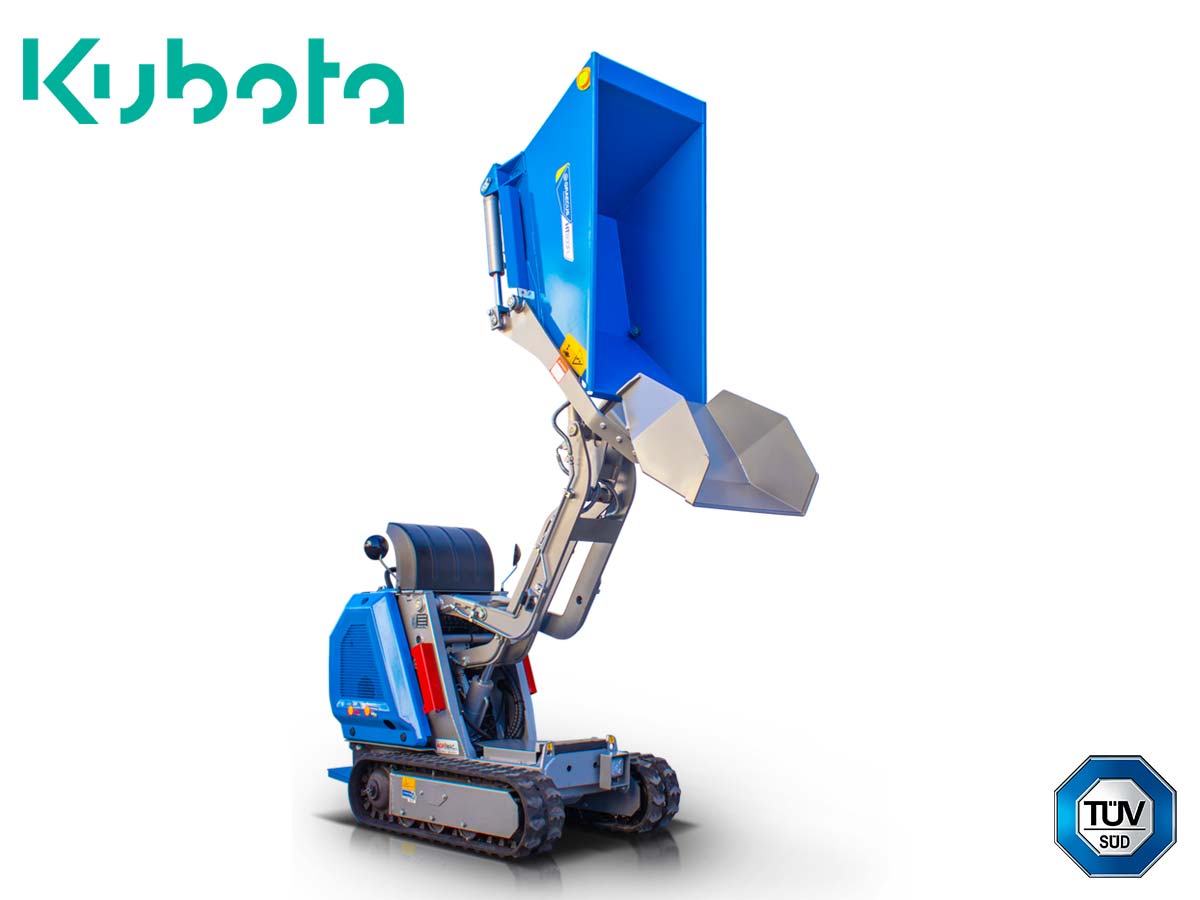 HT800FL-PRO | Graecus | Ντάμπερ Diesel Kubota, υδροστατικό με φορτωτή και υψηλή ανατροπή 800kg 