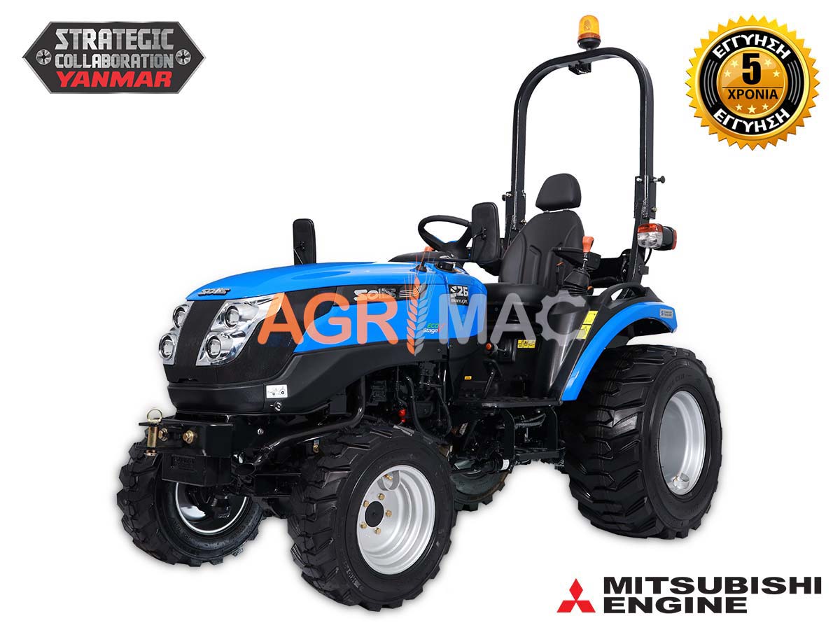SOLIS – YANMAR S26 9+9 | Τρακτέρ μικρό με ρεβέρσα Μίνι αμπελουργικό δενδροκομικό | Κινητήρας Mitsubishi