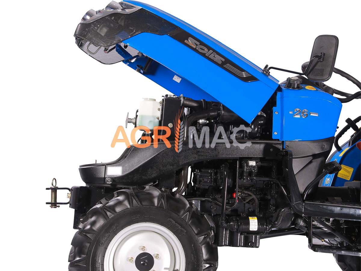 SOLIS – YANMAR S26 | Τρακτέρ μικρό Μίνι αμπελουργικό δενδροκομικό Κινητήρας Mitsubishi συνδιασμός με μπροστινό κουβά FL400pro