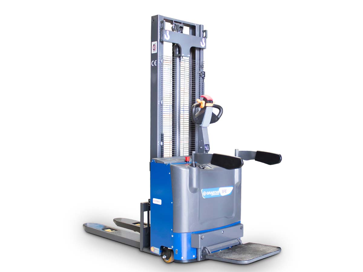 SFE15 | Graecus | Ηλεκτρικό παλετοφόρο 1.5Τ | ανύψωση 3200mm | πλάγια μετατόπιση | πλατφόρμα αναβάτη