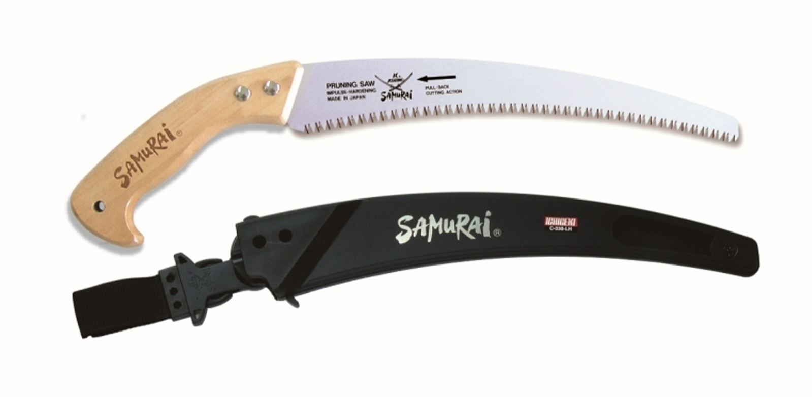 Samurai |  Χειροπρίονο με Κυρτή Λάμα 33cm, Ξύλινη Λαβή & Θήκη 