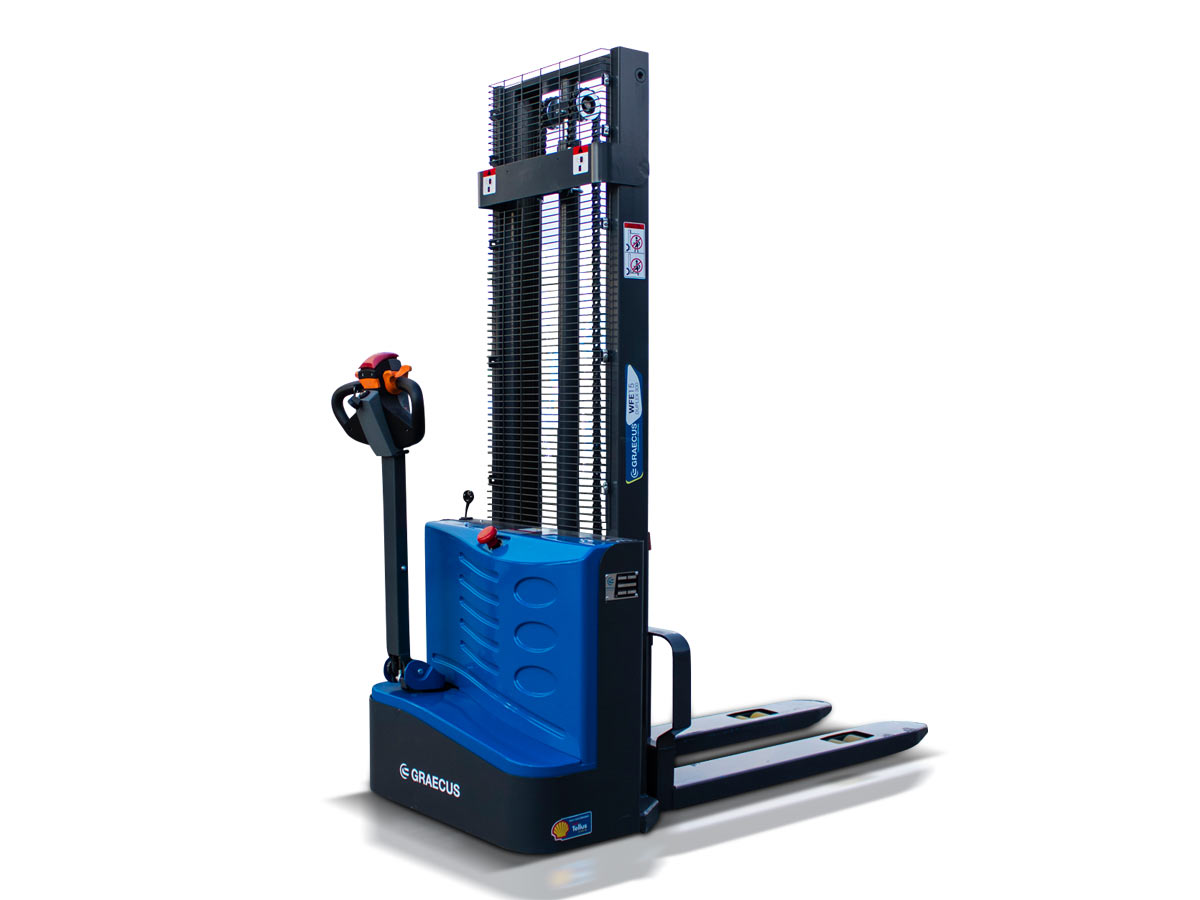 WFE15 Duplex300 | Graecus | Ηλεκτροκίνητο παλετοφόρο 1.5T | DUPLEX 3000mm | ηλεκτροκίνητη κίνηση 4.2 km/h | μηχάνημα πεζού xειριστή 