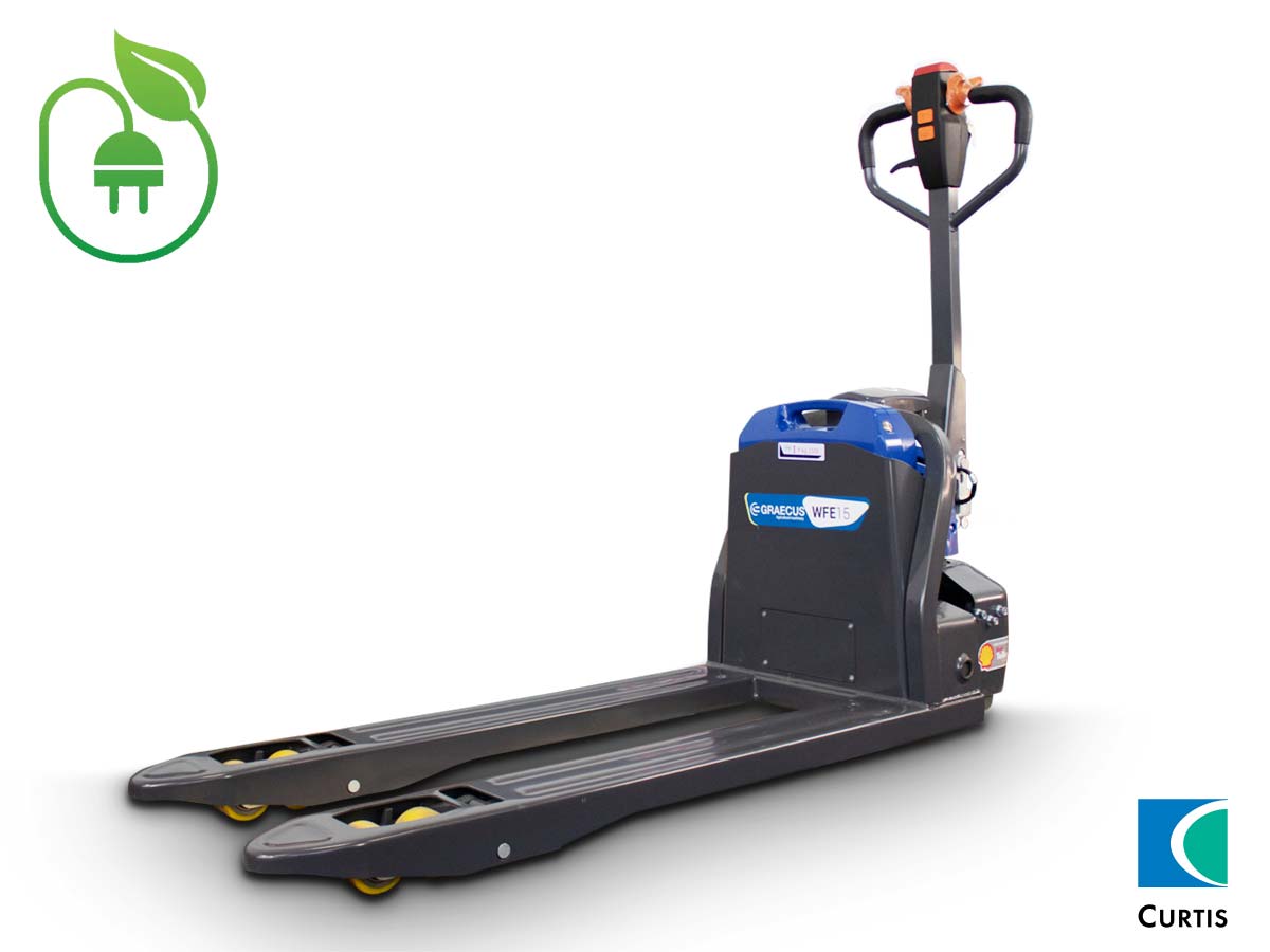WFE15 | Graecus | Ηλεκτροκίνητο παλετοφόρο 1.5T| ηλεκτροκίνητη ανύψωση 200mm| ηλεκτροκίνητη κίνηση 4.5 km/h| μηχάνημα πεζού xειριστή 