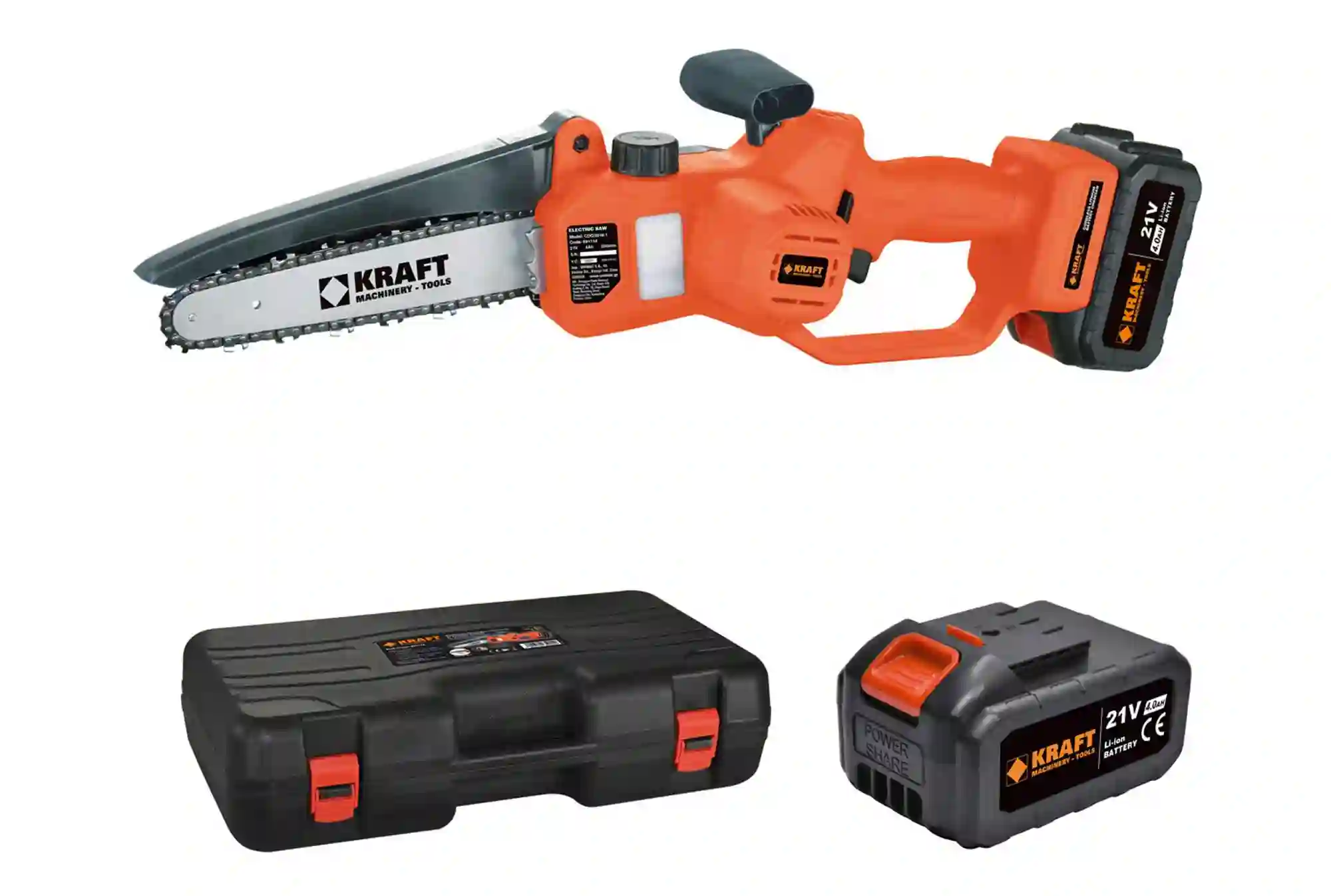 691135 | KRAFT | Κλαδευτικό Αλυσοπρίονο Μπαταρίας Λιθίου (Με Μία Μπαταρία)