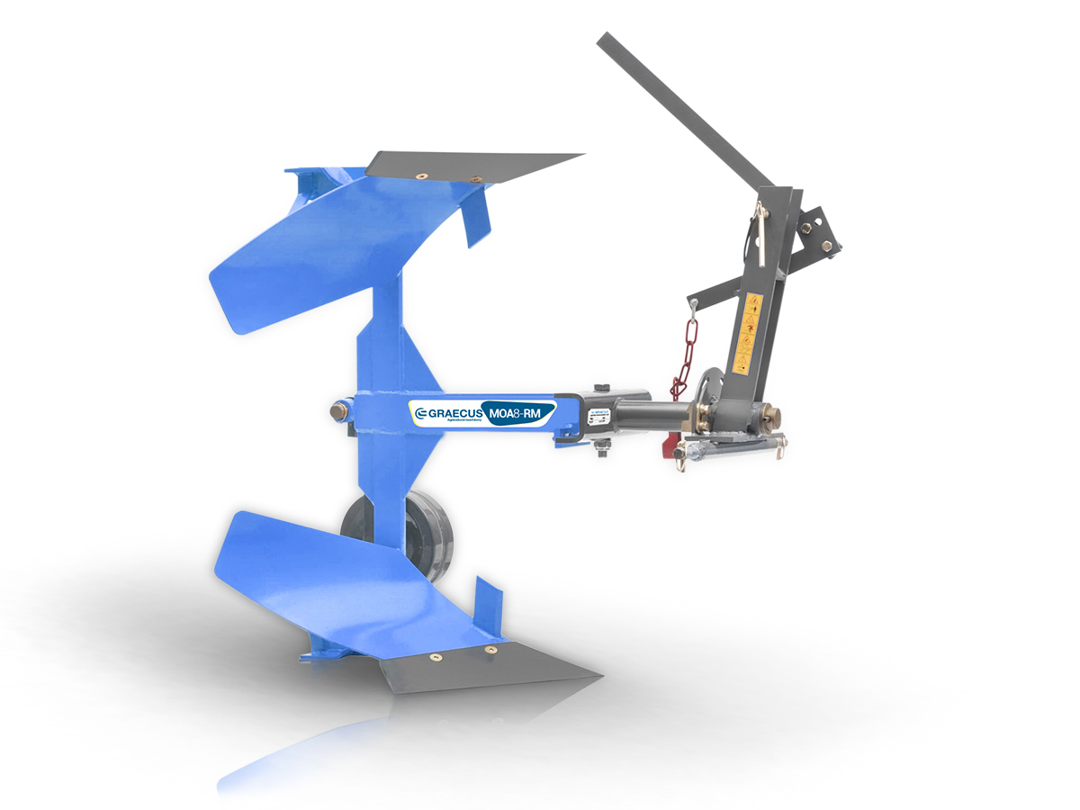 MOA10-RM | Graecus | Αναστρεφόμενο μονόυνο άροτρο- αλέτρι 10άρι με μοχλό μηχανικής περιστροφής για μικρά τρακτέρ 