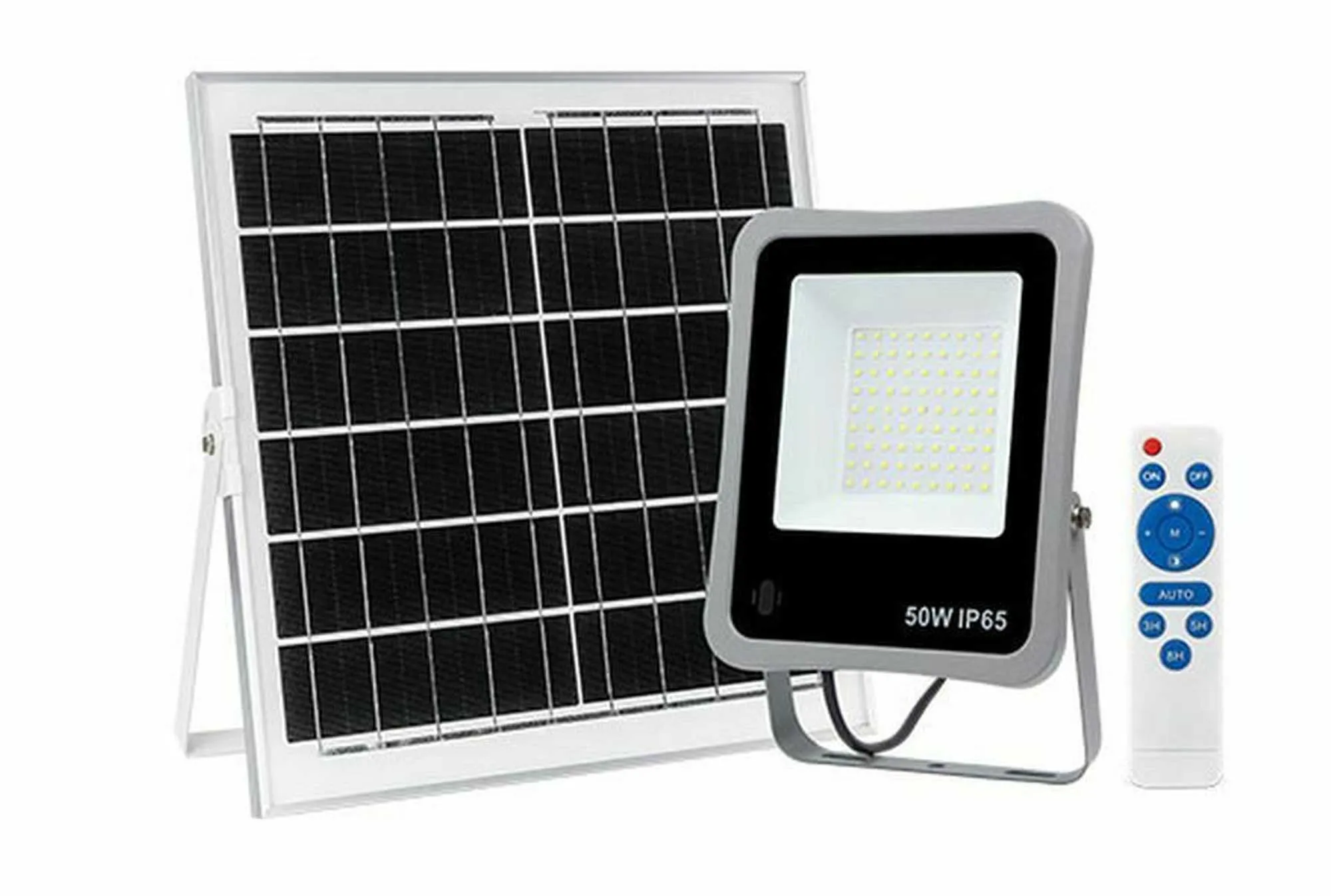 Ηλιακός Προβολέας Led Με Φωτοκύτταρο Και Τηλεχειριστήριο 100Watt Αδιάβροχος