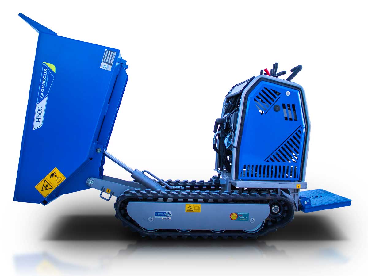 H500 | Graecus / Loncin | Ντάμπερ , υδροστατικό με υδραυλική ανατροπή και πλατφόρμα αναβάτη 500kg 