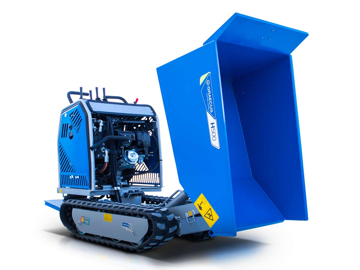 H500 | Graecus / Loncin | Ντάμπερ , υδροστατικό με υδραυλική ανατροπή και πλατφόρμα αναβάτη 500kg 