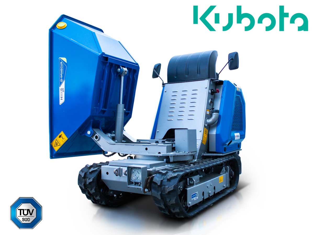 H800S PRO | KUBOTA | Ντάμπερ υδροστατικό με υδραυλική πλευρική εκκένωση, πλατφόρμα αναβάτη 800kg Diesel 