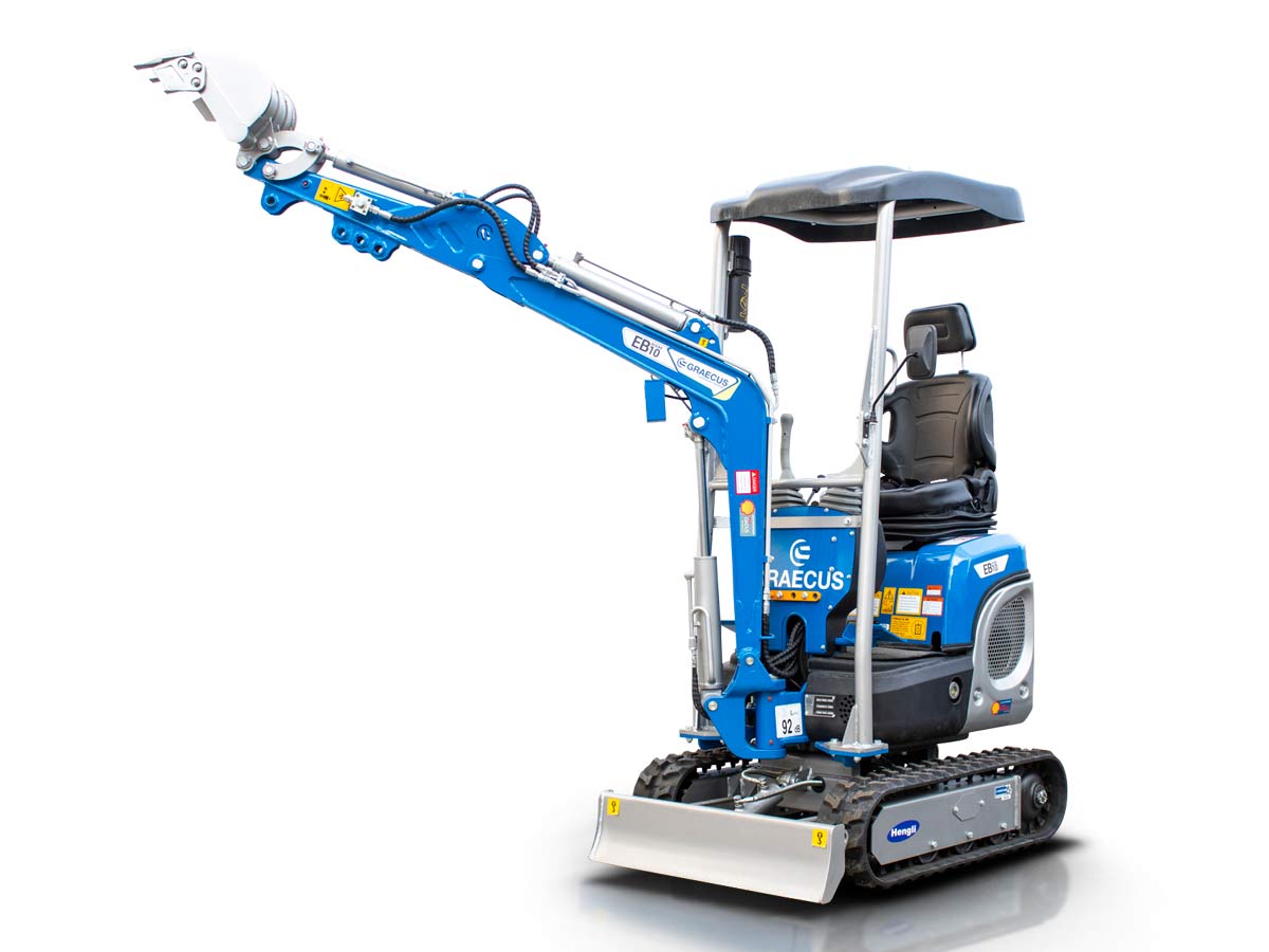 EB10-BOOM | Graecus | Μικρός ερπυστριοφόρος εκσκαφέας 1T, Diesel, με περιστροφή στην μπούμα και γραμμή σφύρας 