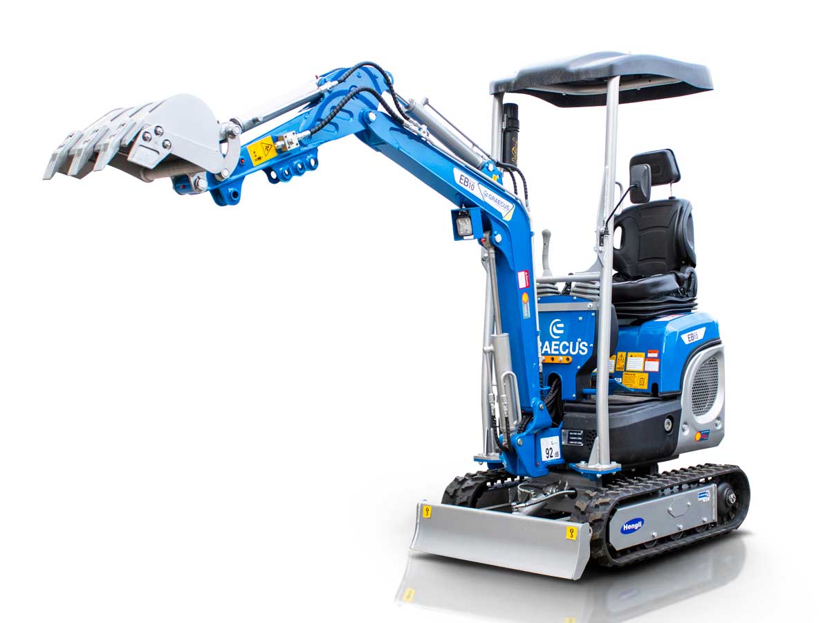 EB10-BOOM | Graecus | Μικρός ερπυστριοφόρος εκσκαφέας 1T, Diesel, με περιστροφή στην μπούμα και γραμμή σφύρας 