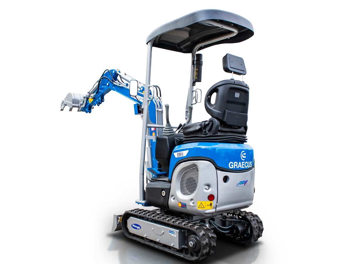 EB10-BOOM | Graecus | Μικρός ερπυστριοφόρος εκσκαφέας 1T, Diesel, με περιστροφή στην μπούμα και γραμμή σφύρας 