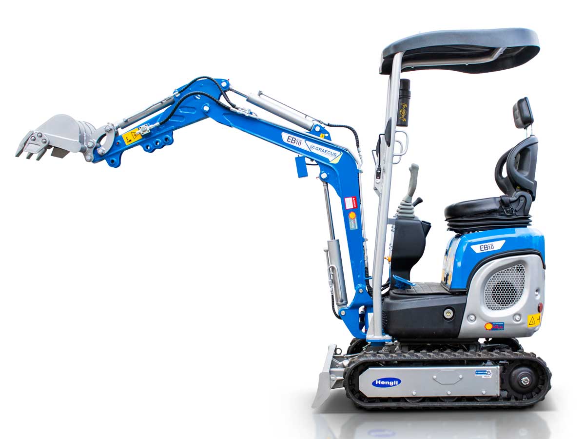 EB10-BOOM | Graecus | Μικρός ερπυστριοφόρος εκσκαφέας 1T, Diesel, με περιστροφή στην μπούμα και γραμμή σφύρας 