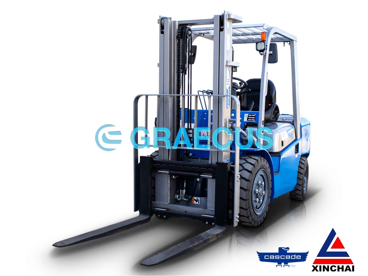 FD40V (ΡΙΚ) | Graecus | Κλάρκ 4.0Τ STAGE V Diesel | Duplex 3000mm | Υδραυλική πλάγια μετατόπιση | Πιρούνια 1220mm