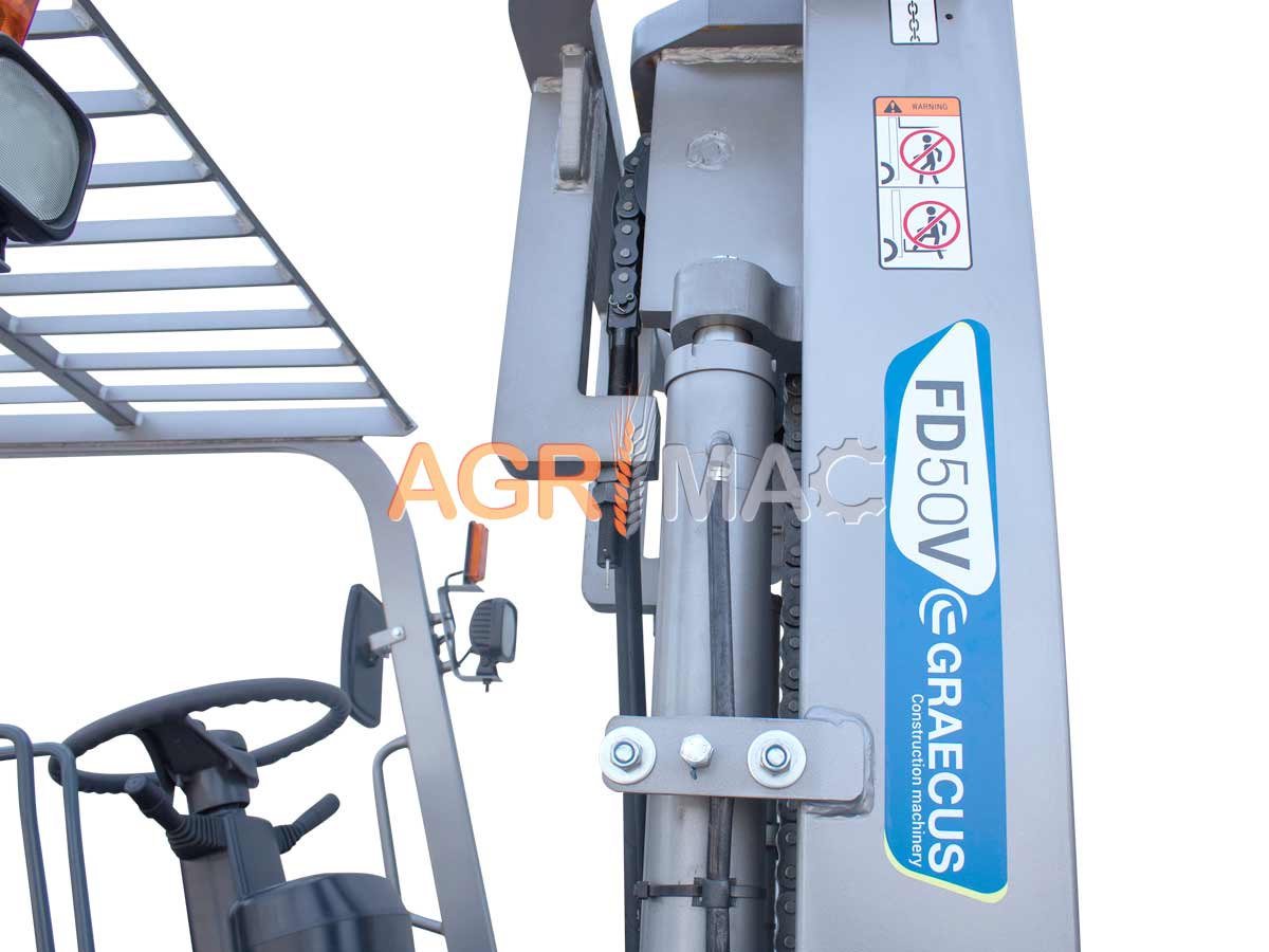 FD50V (ΡΙΚ) | Graecus | Κλάρκ 5.0Τ STAGE V Diesel | Duplex 3000mm | Υδραυλική πλάγια μετατόπιση | Πιρούνια 1220mm