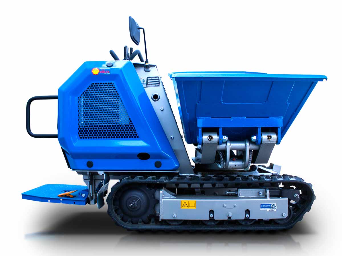  H800S | Graecus / KOOP | Ντάμπερ υδροστατικό με υδραυλική πλευρική εκκένωση, πλατφόρμα αναβάτη 800kg Diesel 