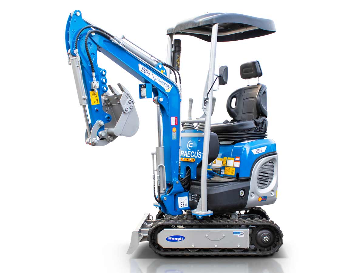 EB10-BOOM | Graecus | Μικρός ερπυστριοφόρος εκσκαφέας 1T, Diesel, με περιστροφή στην μπούμα και γραμμή σφύρας 