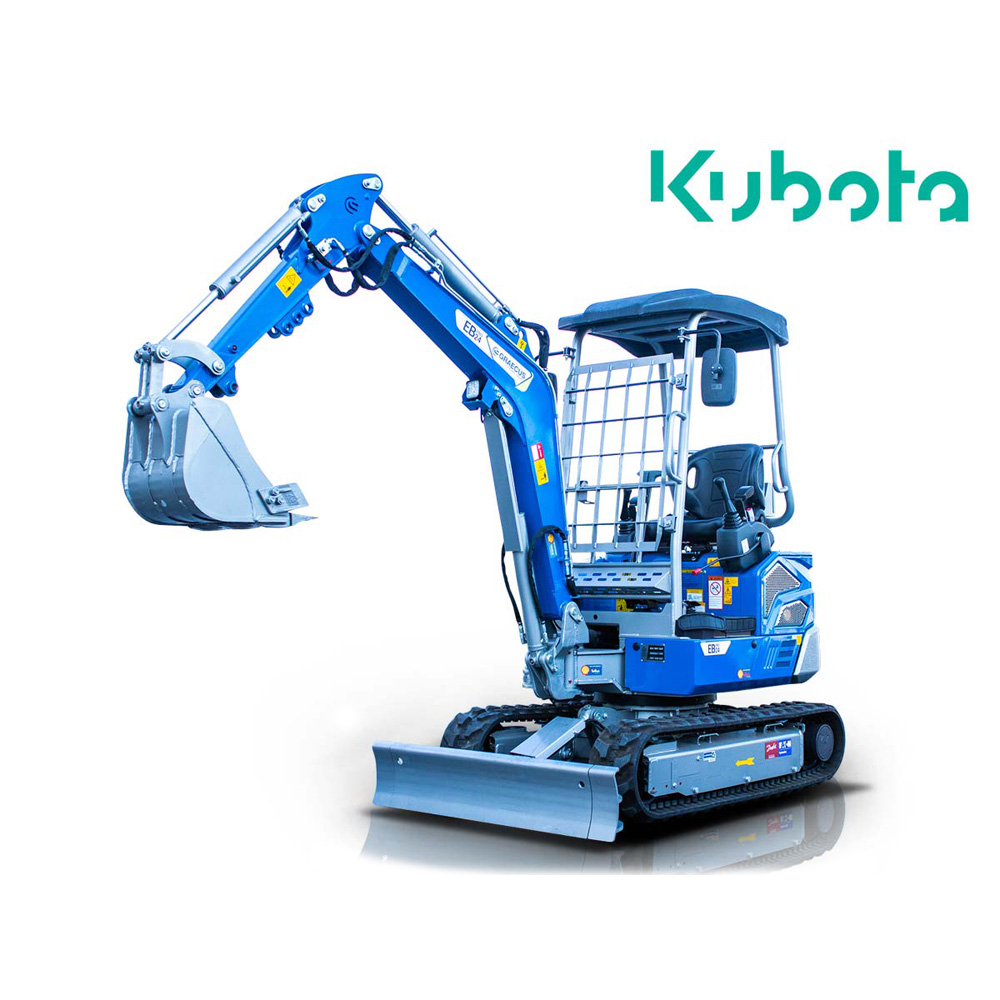 EB24-PRO | Graecus | Μίνι τσαπάκι 2.4T, Kubota Diesel, με περιστροφή στην μπούμα, πτυσσόμενες ερπύστριες, πλαϊνούς μοχλούς χειρισμού και γραμμή σφύρας