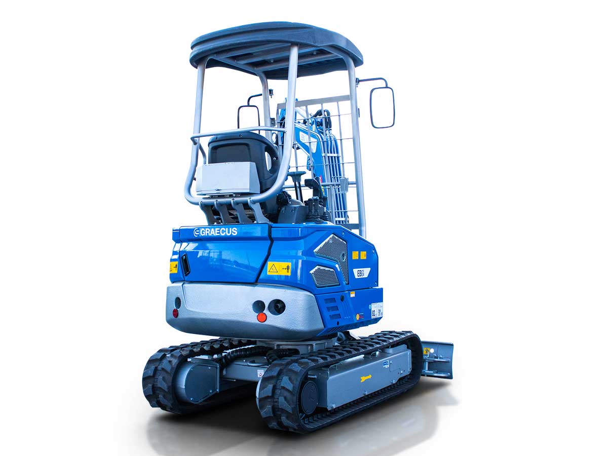 EB24-PRO | Graecus | Μίνι τσαπάκι 2.4T, Kubota Diesel, με περιστροφή στην μπούμα, πτυσσόμενες ερπύστριες, πλαϊνούς μοχλούς χειρισμού και γραμμή σφύρας