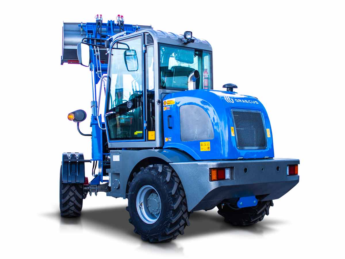 LD16NE Cab | Graecus | Σπαστός τροχοφόρος φορτωτής 4×4 4WD | Μέγιστη ανύψωση 3m | Ικανότητα φόρτωσης έως 1.6Τ | Καμπίνα A/C