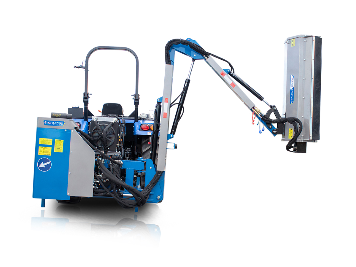 BTK 150 Joystick | Graecus | Τηλεσκοπικός Καταστροφέας με βραχίονα, αυτόνομος για τρακτέρ | βαρέως τύπου 