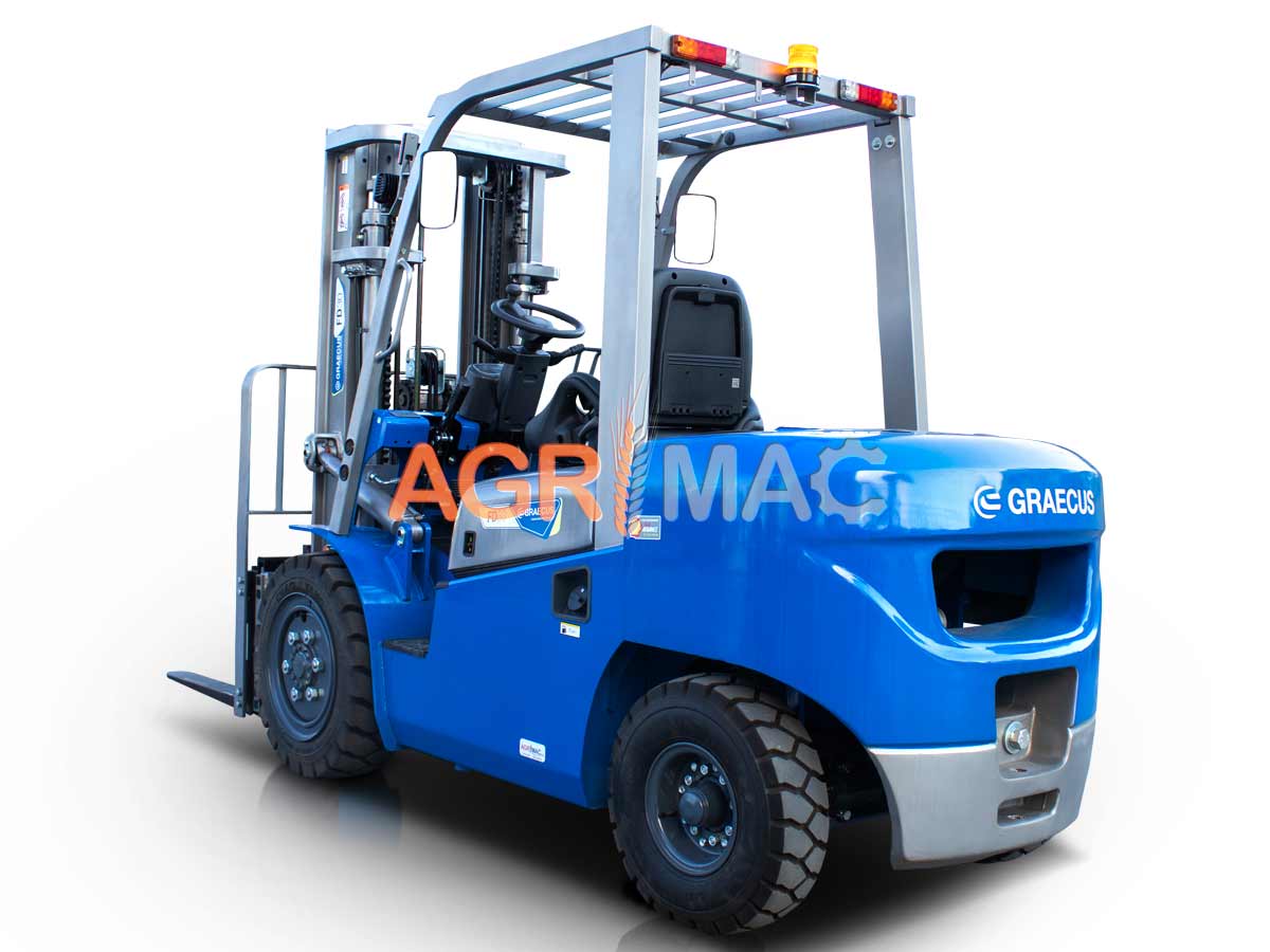 FD35V pro (ΡΙΚ) | Graecus | Κλάρκ 3.5Τ STAGE V Diesel | Triplex 4500mm | Υδραυλική πλάγια μετατόπιση | Πιρούνια 1220mm