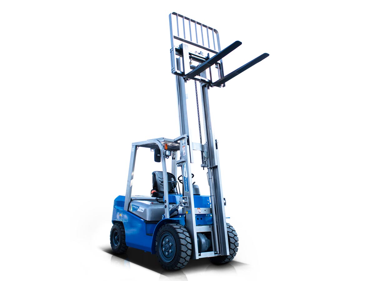 FE35-Lithium | Graecus | Κλάρκ 3.5Τ ηλεκτρικό με μπαταρία λιθίου | Duplex 3000mm | Υδραυλική πλάγια μετατόπιση | Πιρούνια 1220mm 