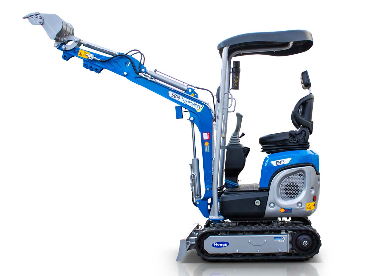 EB10-BOOM | Graecus | Μικρός ερπυστριοφόρος εκσκαφέας 1T, Diesel, με περιστροφή στην μπούμα και γραμμή σφύρας 