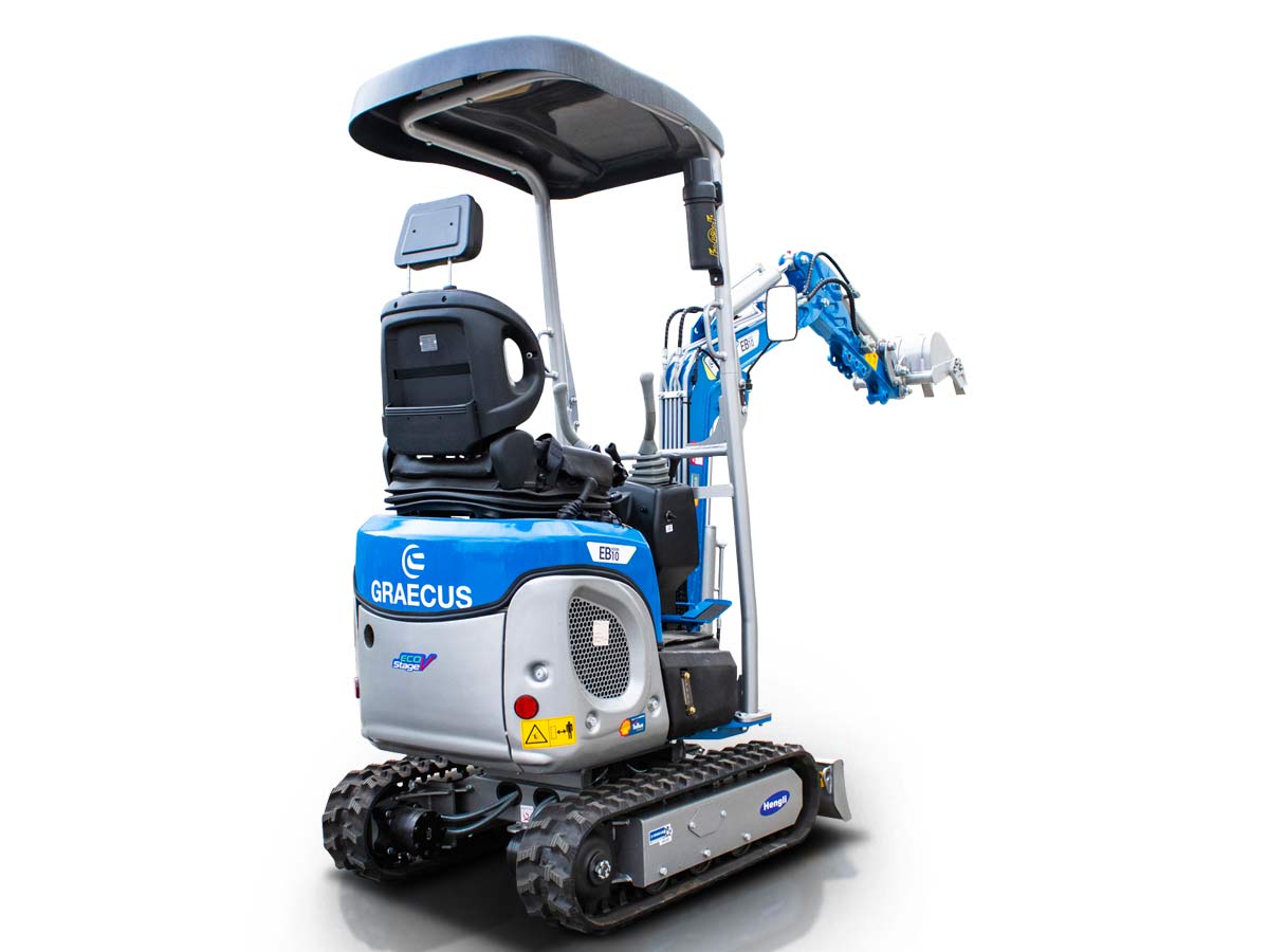 EB10-BOOM | Graecus | Μικρός ερπυστριοφόρος εκσκαφέας 1T, Diesel, με περιστροφή στην μπούμα και γραμμή σφύρας 