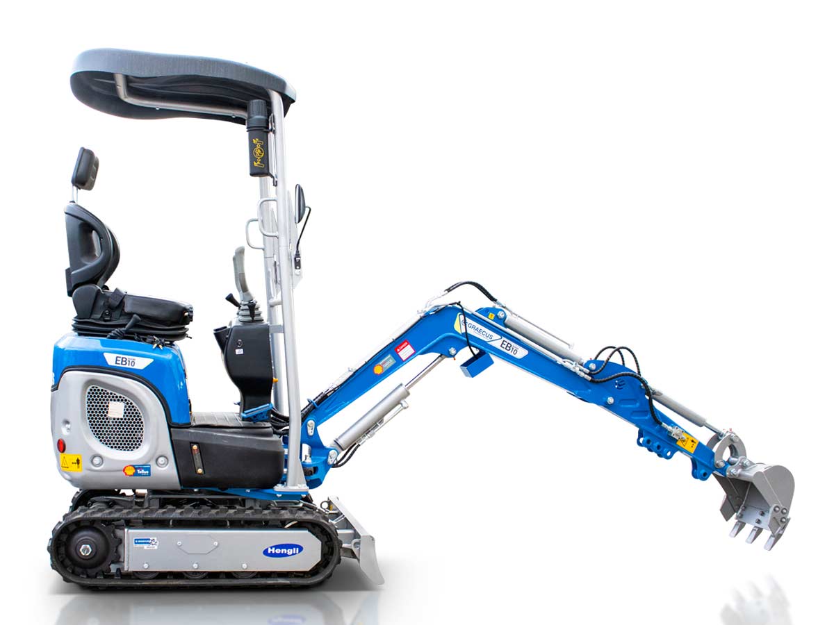 EB10-BOOM | Graecus | Μικρός ερπυστριοφόρος εκσκαφέας 1T, Diesel, με περιστροφή στην μπούμα και γραμμή σφύρας 