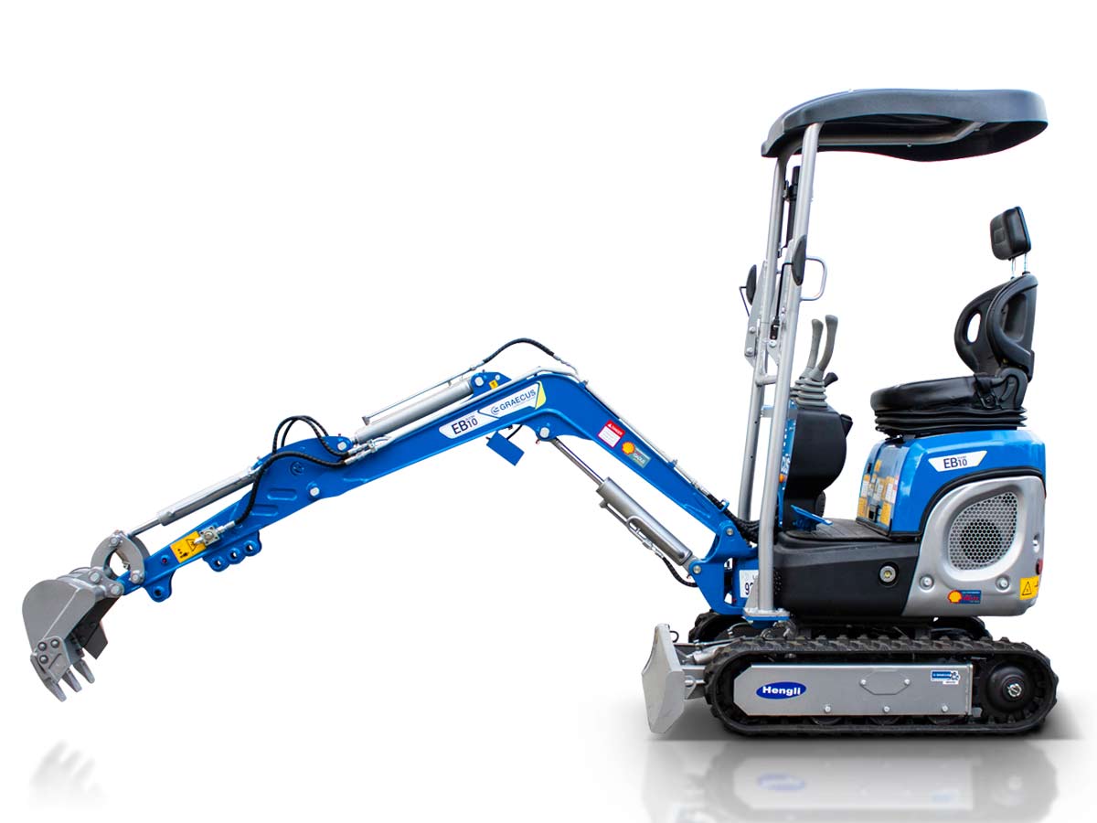 EB10-BOOM | Graecus | Μικρός ερπυστριοφόρος εκσκαφέας 1T, Diesel, με περιστροφή στην μπούμα και γραμμή σφύρας 