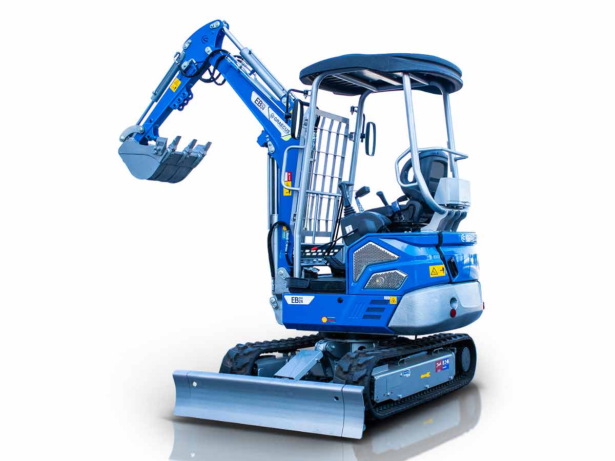 EB24-PRO | Graecus | Μίνι τσαπάκι 2.4T, Kubota Diesel, με περιστροφή στην μπούμα, πτυσσόμενες ερπύστριες, πλαϊνούς μοχλούς χειρισμού και γραμμή σφύρας