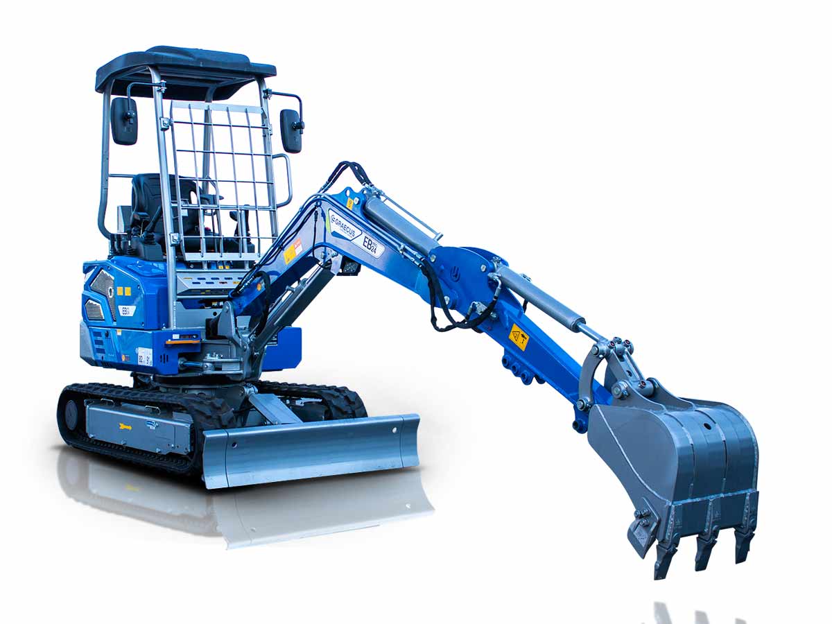 EB24-PRO | Graecus | Μίνι τσαπάκι 2.4T, Kubota Diesel, με περιστροφή στην μπούμα, πτυσσόμενες ερπύστριες, πλαϊνούς μοχλούς χειρισμού και γραμμή σφύρας