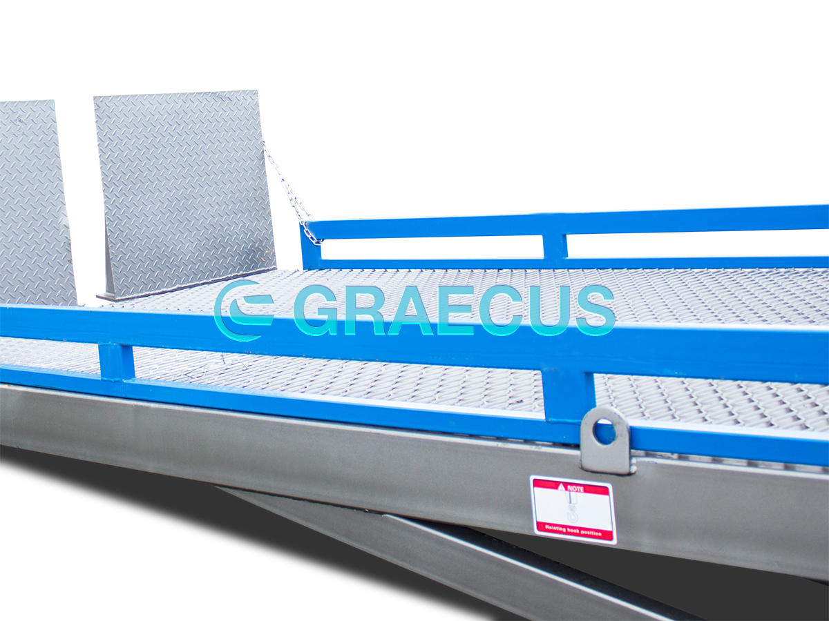 RAMP6T | Graecus | Κινητή ράμπα φορτοεκφόρτωσης με γρήγορα αφαιρούμενα παραπέτα 