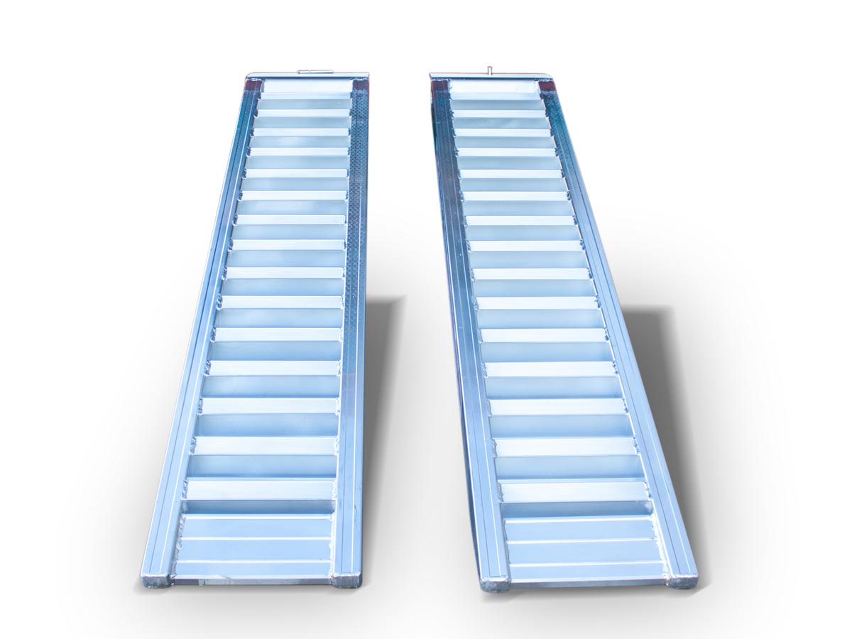 2000RAMP2T | Graecus | Ράμπες αλουμινίου (x2) μήκους 2000mm για λαστιχοφόρο ή ερπυστριοφόρο μηχάνημα απόβαρου 2000kg