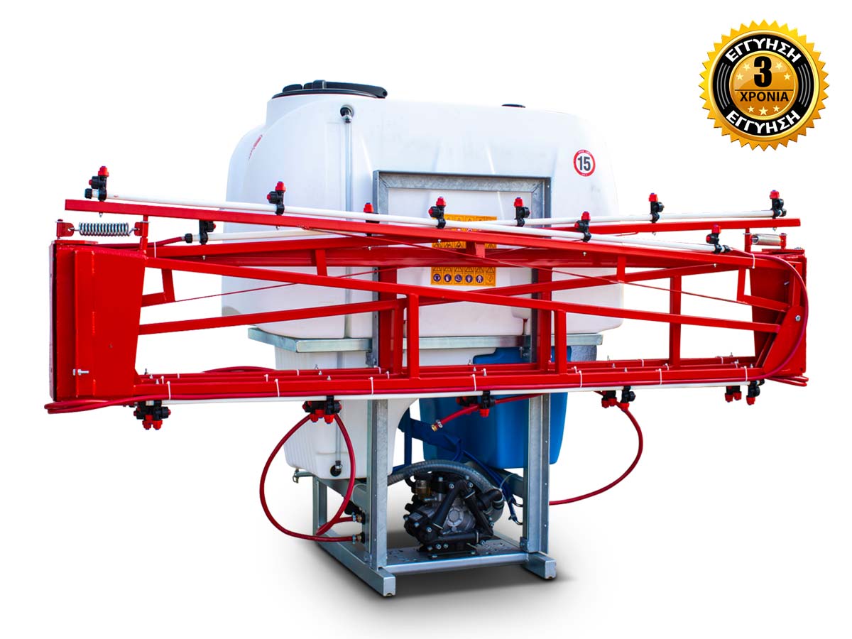 PA700+AD12 | Agron Mag | 700L/12m Ραντιστικο-Ψεκαστικο 3 καζάνια αναρτώμενο με 12 μέτρα μπάρα 