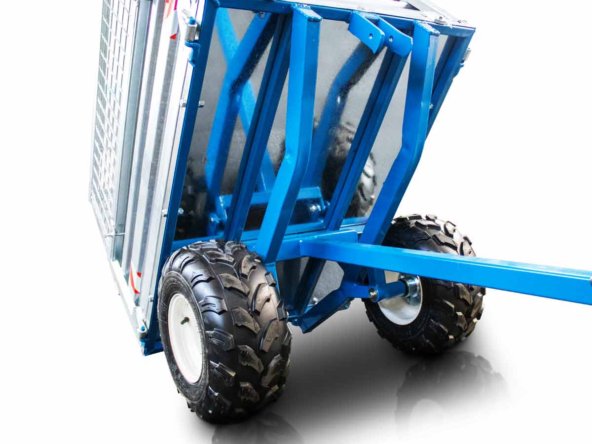 MT600-M | Graecus | Τρέιλερ για τρακτέρ με μηχανική ανατροπή 600kg και γαλβανιζέ παραπέτα 