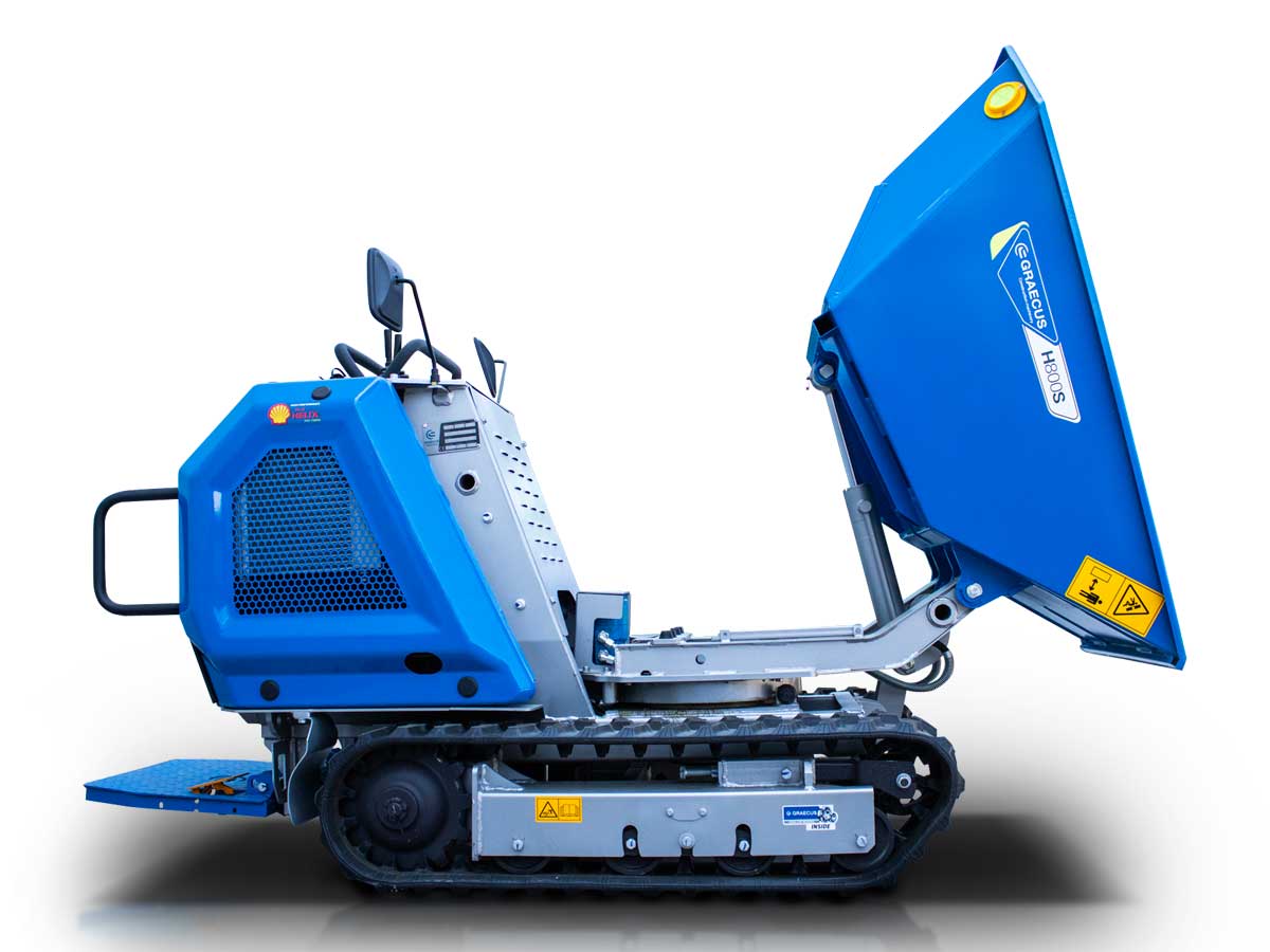  H800S | Graecus / KOOP | Ντάμπερ υδροστατικό με υδραυλική πλευρική εκκένωση, πλατφόρμα αναβάτη 800kg Diesel 